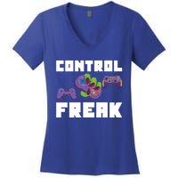 Control Freak Gamer Video Game Controller Gift Women's V-Neck T-Shirt