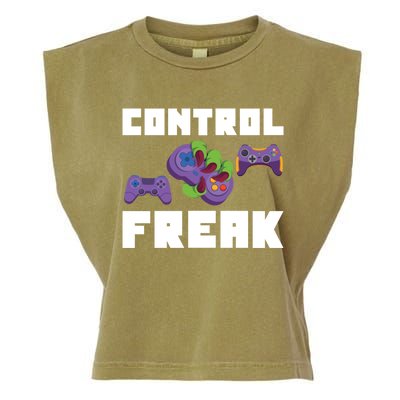 Control Freak Gamer Video Game Controller Gift Garment-Dyed Women's Muscle Tee