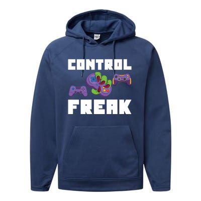 Control Freak Gamer Video Game Controller Gift Performance Fleece Hoodie