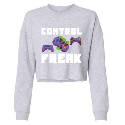 Control Freak Gamer Video Game Controller Gift Cropped Pullover Crew