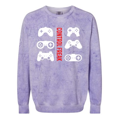 Control Freak Gaming Pc Console Video Games Computer Nerd Gift Colorblast Crewneck Sweatshirt