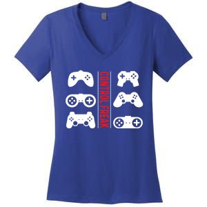 Control Freak Gaming Pc Console Video Games Computer Nerd Gift Women's V-Neck T-Shirt