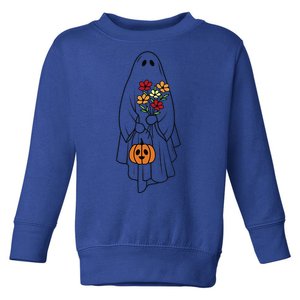 Cute Floral Ghost Funnys Halloween Toddler Sweatshirt