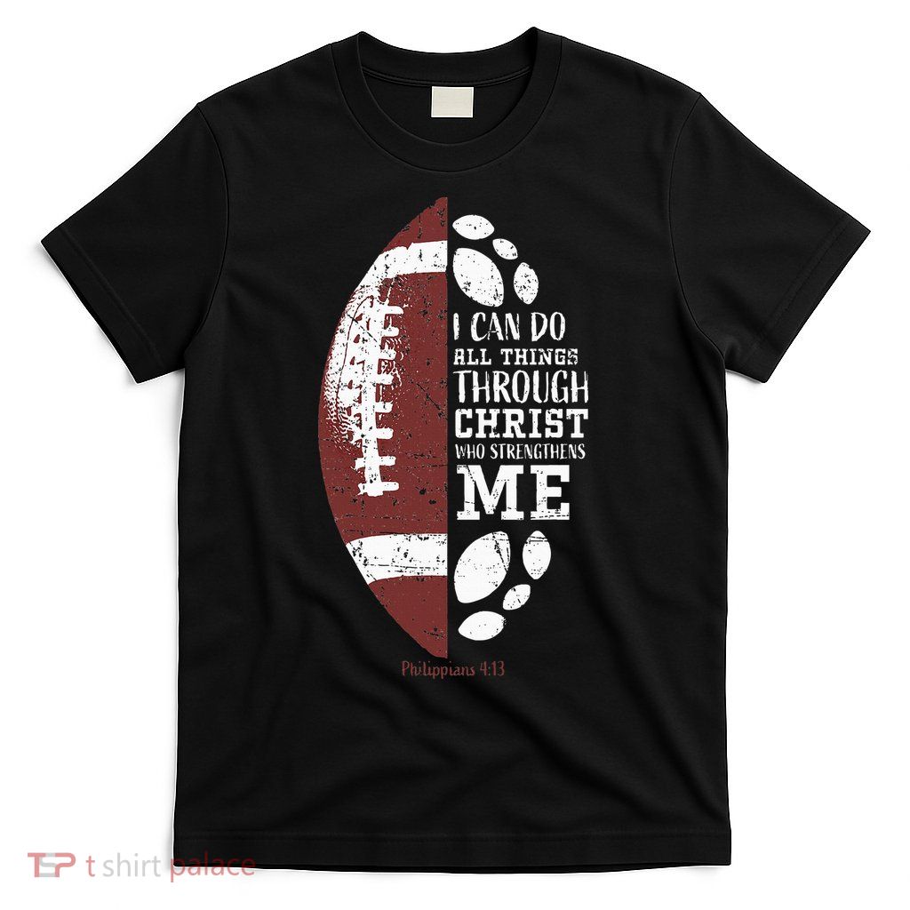 Christian Football Gifts Religious Verse T-Shirt