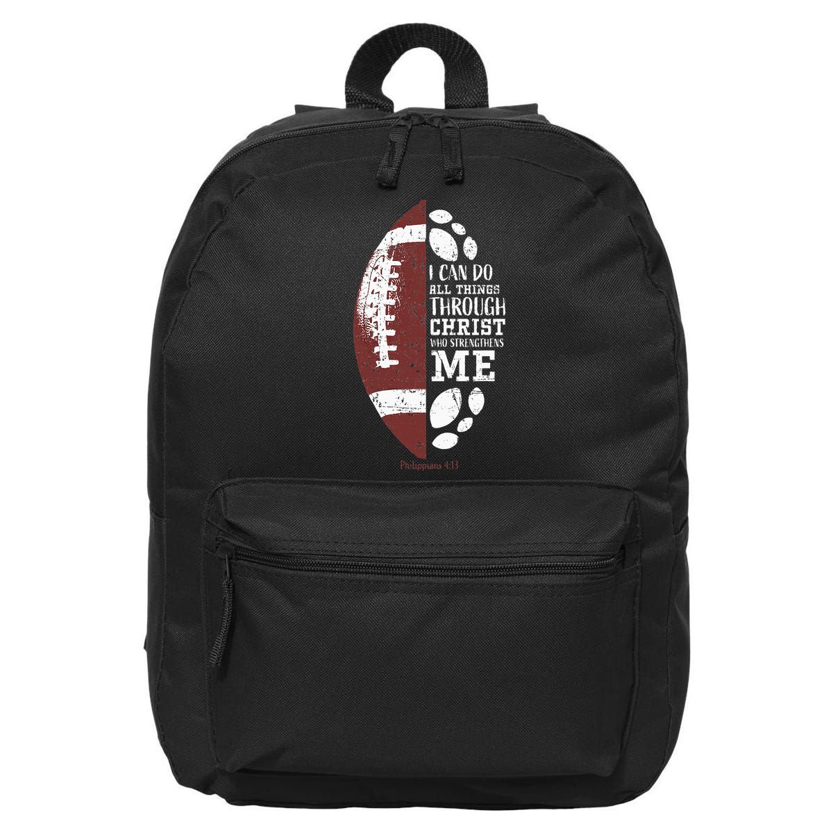 Christian Football Gifts Religious Verse 16 in Basic Backpack