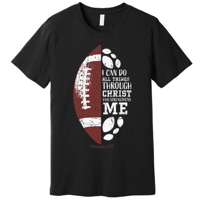 Christian Football Gifts Religious Verse Premium T-Shirt