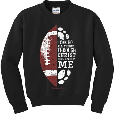 Christian Football Gifts Religious Verse Kids Sweatshirt