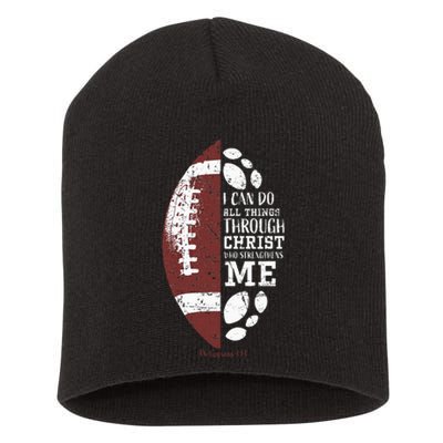 Christian Football Gifts Religious Verse Short Acrylic Beanie