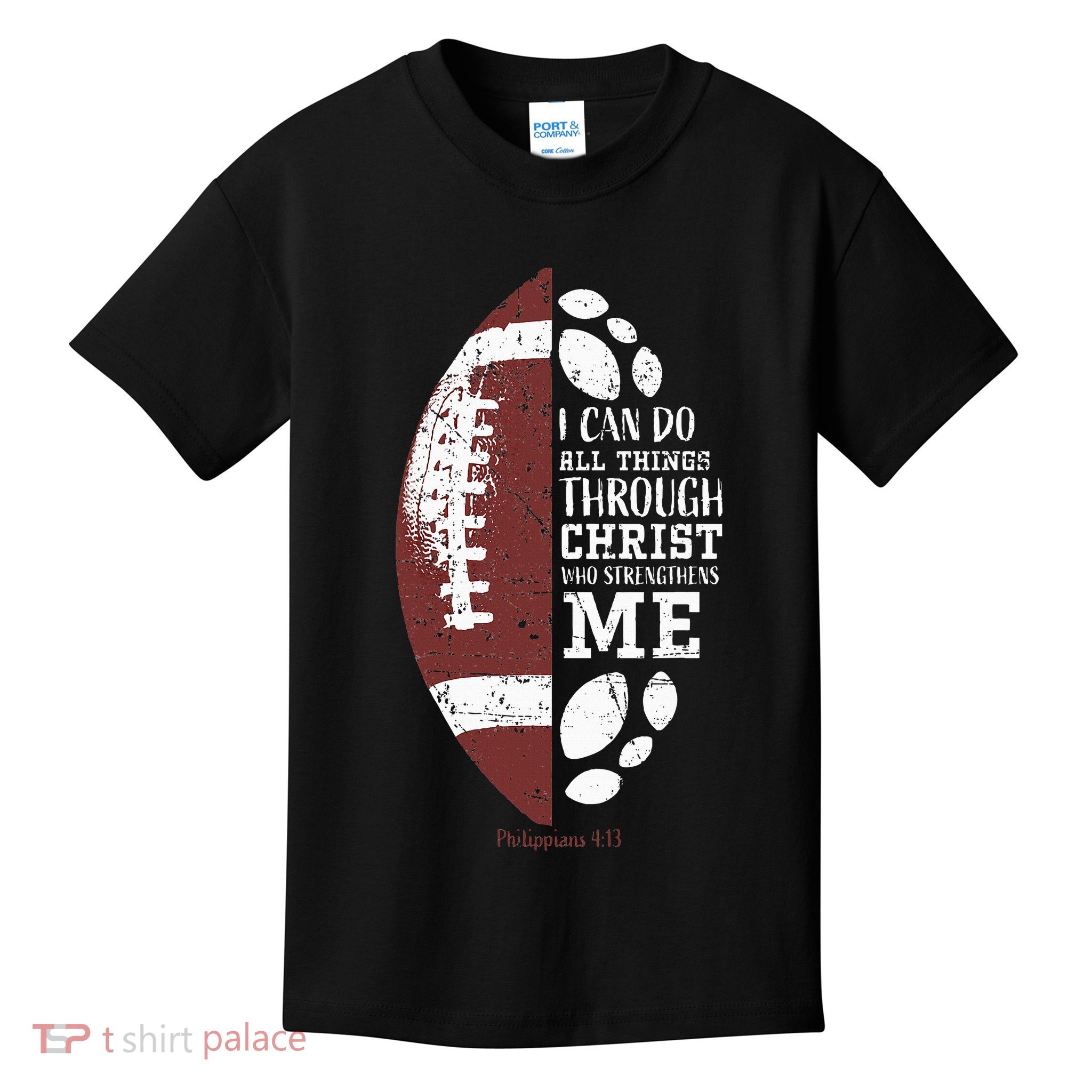 Christian Football Gifts Religious Verse Kids T-Shirt