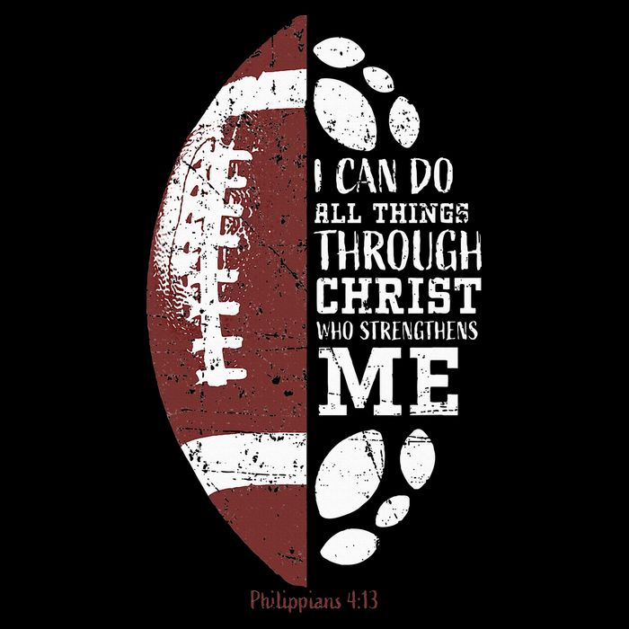 Christian Football Gifts Religious Verse Zip Tote Bag