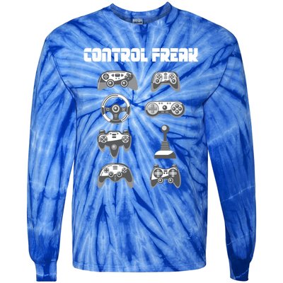 Control Freak Gift Funny Gaming Controller Gamer Video Games Gift Tie-Dye Long Sleeve Shirt