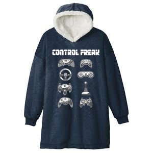 Control Freak Gift Funny Gaming Controller Gamer Video Games Gift Hooded Wearable Blanket