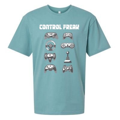 Control Freak Gift Funny Gaming Controller Gamer Video Games Gift Sueded Cloud Jersey T-Shirt