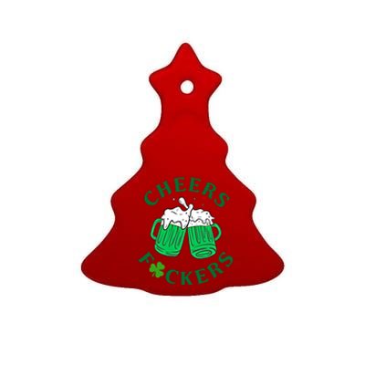 Cheers Fuckers Green Beer Ing St Patricks Day Cool Gift Ceramic Tree Ornament