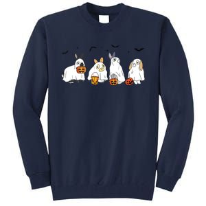 Cute Fall Ghost Bunny Rabbit Halloween Costume Spooky Season Tall Sweatshirt