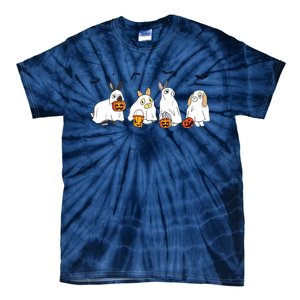 Cute Fall Ghost Bunny Rabbit Halloween Costume Spooky Season Tie-Dye T-Shirt