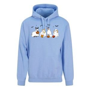 Cute Fall Ghost Bunny Rabbit Halloween Costume Spooky Season Unisex Surf Hoodie