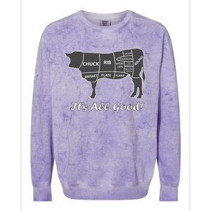 Custom Funny Graphic Bbq Beef Brisket Steak Ribs Cow Colorblast Crewneck Sweatshirt