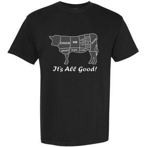 Custom Funny Graphic Bbq Beef Brisket Steak Ribs Cow Garment-Dyed Heavyweight T-Shirt