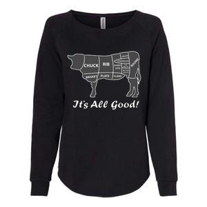 Custom Funny Graphic Bbq Beef Brisket Steak Ribs Cow Womens California Wash Sweatshirt