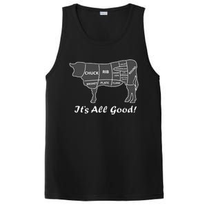 Custom Funny Graphic Bbq Beef Brisket Steak Ribs Cow PosiCharge Competitor Tank