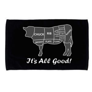 Custom Funny Graphic Bbq Beef Brisket Steak Ribs Cow Microfiber Hand Towel