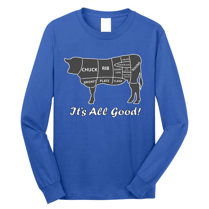 Custom Funny Graphic Bbq Beef Brisket Steak Ribs Cow Long Sleeve Shirt