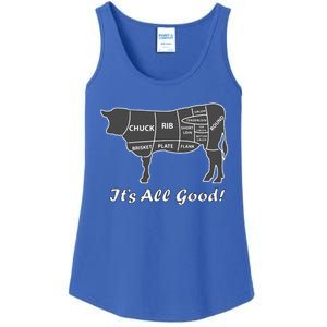 Custom Funny Graphic Bbq Beef Brisket Steak Ribs Cow Ladies Essential Tank