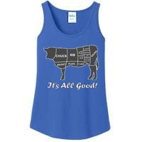 Custom Funny Graphic Bbq Beef Brisket Steak Ribs Cow Ladies Essential Tank