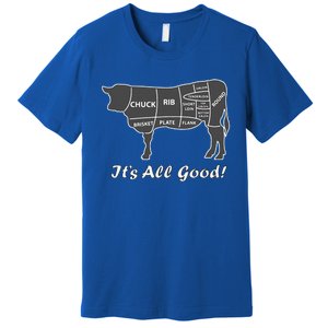 Custom Funny Graphic Bbq Beef Brisket Steak Ribs Cow Premium T-Shirt