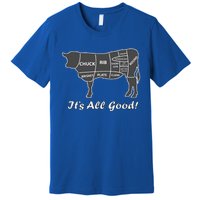 Custom Funny Graphic Bbq Beef Brisket Steak Ribs Cow Premium T-Shirt