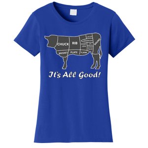 Custom Funny Graphic Bbq Beef Brisket Steak Ribs Cow Women's T-Shirt