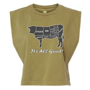 Custom Funny Graphic Bbq Beef Brisket Steak Ribs Cow Garment-Dyed Women's Muscle Tee