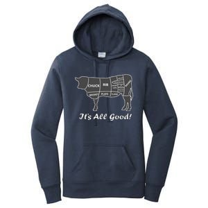 Custom Funny Graphic Bbq Beef Brisket Steak Ribs Cow Women's Pullover Hoodie