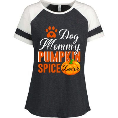 Cute Fall Gift Dog Mommy Pumpkin Spice Lover Great Gift Enza Ladies Jersey Colorblock Tee