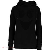 Cute Female Ghost Face Outfit For Halloween Costumes Womens Funnel Neck Pullover Hood