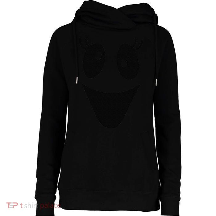 Cute Female Ghost Face Outfit For Halloween Costumes Womens Funnel Neck Pullover Hood