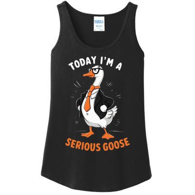 Cute Funny Goose Today IM A Serious Goose Ladies Essential Tank