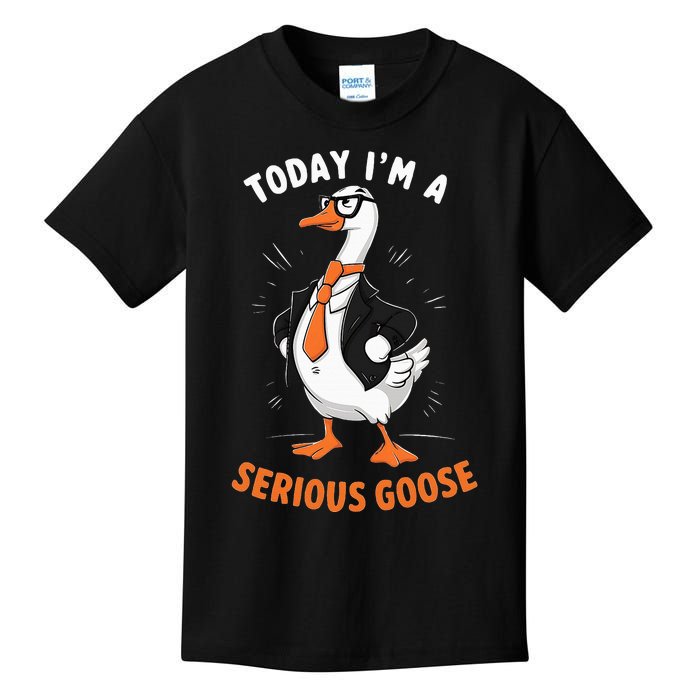 Cute Funny Goose Today IM A Serious Goose Kids T-Shirt