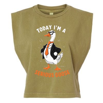 Cute Funny Goose Today IM A Serious Goose Garment-Dyed Women's Muscle Tee