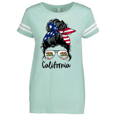 California Flag Girl California Flag State Girlfriend Enza Ladies Jersey Football T-Shirt