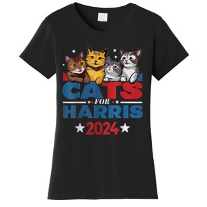 Cats For Harris 2024 Kamala Harris For President 2024 Women's T-Shirt