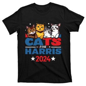 Cats For Harris 2024 Kamala Harris For President 2024 T-Shirt