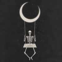 Cool Funny Halloween Skeleton On A Moon Swing Cool Comfort Performance Bucket Hat