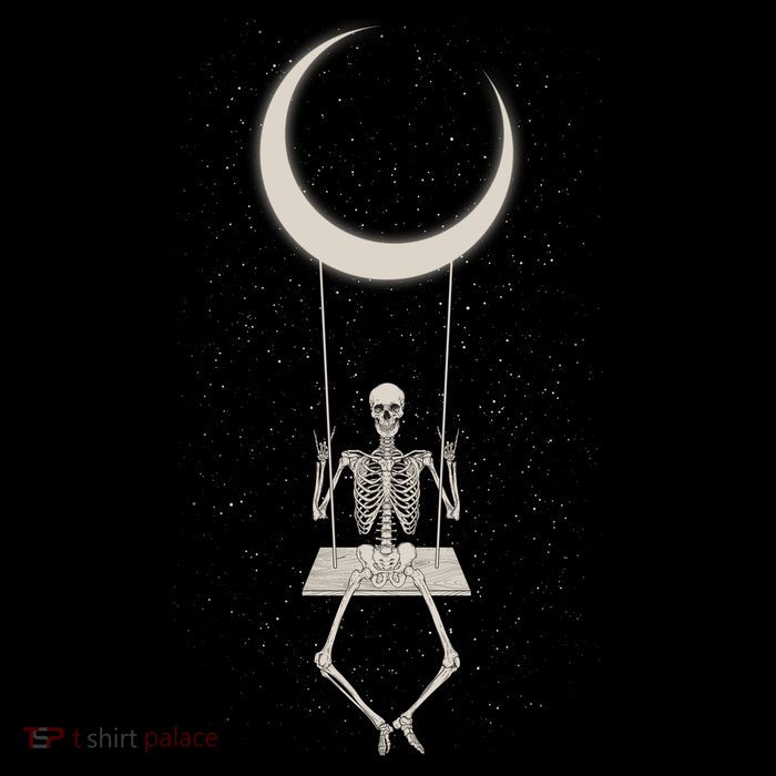 Cool Funny Halloween Skeleton On A Moon Swing Flatbill Hat