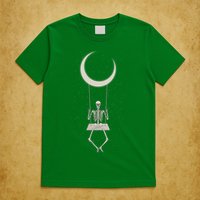 Cool Funny Halloween Skeleton On A Moon Swing T-Shirt