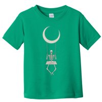 Cool Funny Halloween Skeleton On A Moon Swing Toddler T-Shirt