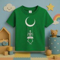 Cool Funny Halloween Skeleton On A Moon Swing Toddler T-Shirt