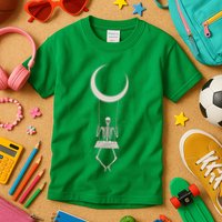 Cool Funny Halloween Skeleton On A Moon Swing Kids T-Shirt