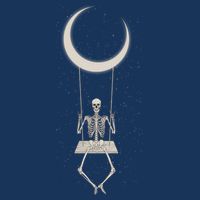 Cool Funny Halloween Skeleton On A Moon Swing Infant Baby Jersey Bodysuit